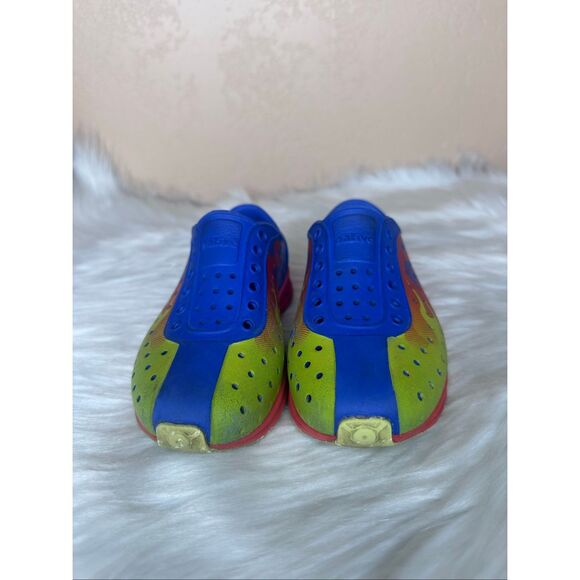 Natives Shoes Kids Robbie Sugarlite Print Chartreuse flame Size C11 - Picture 3 of 11